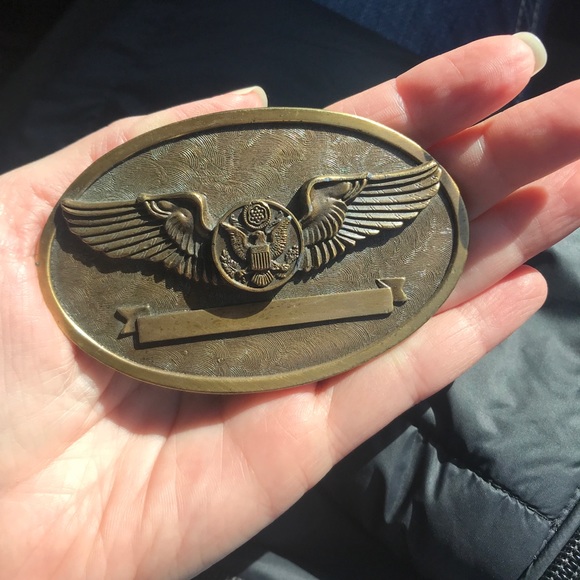 Vintage Aviator's Wings Belt Buckle Collector's Series USAF Aircrew Member Brass - Picture 2 of 9